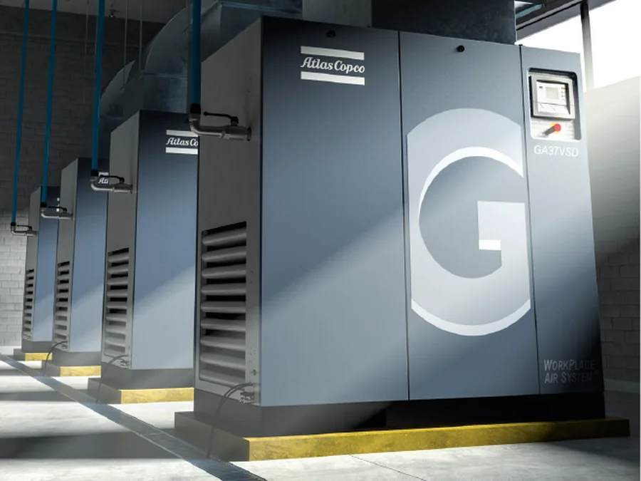Compressore a vite a iniezione di olio Atlas Copco GA 30+-90